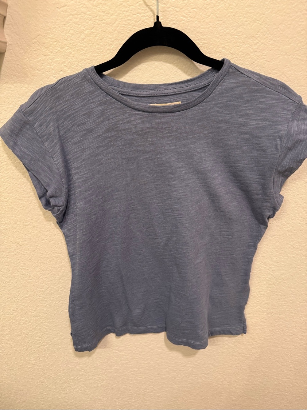 Madewell Crop Cap Sleeve Women's Tee in Dusty Blue